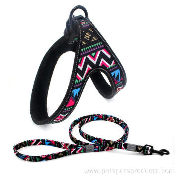 Eco-friendly colorful luxury reflective dog harness